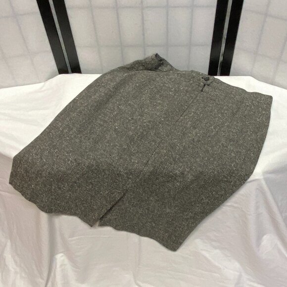 Rena Rowan for Saville Silk Blend Tweed Pleated Lined Pencil Skirt Black White - Picture 9 of 11